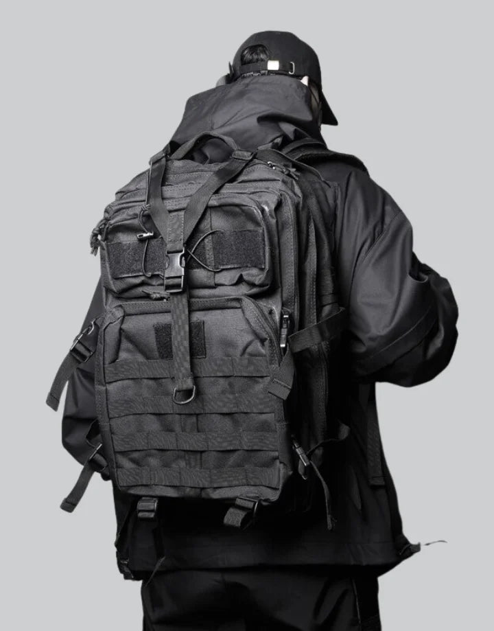 Black Tactical Backpack Techwear - Main Image