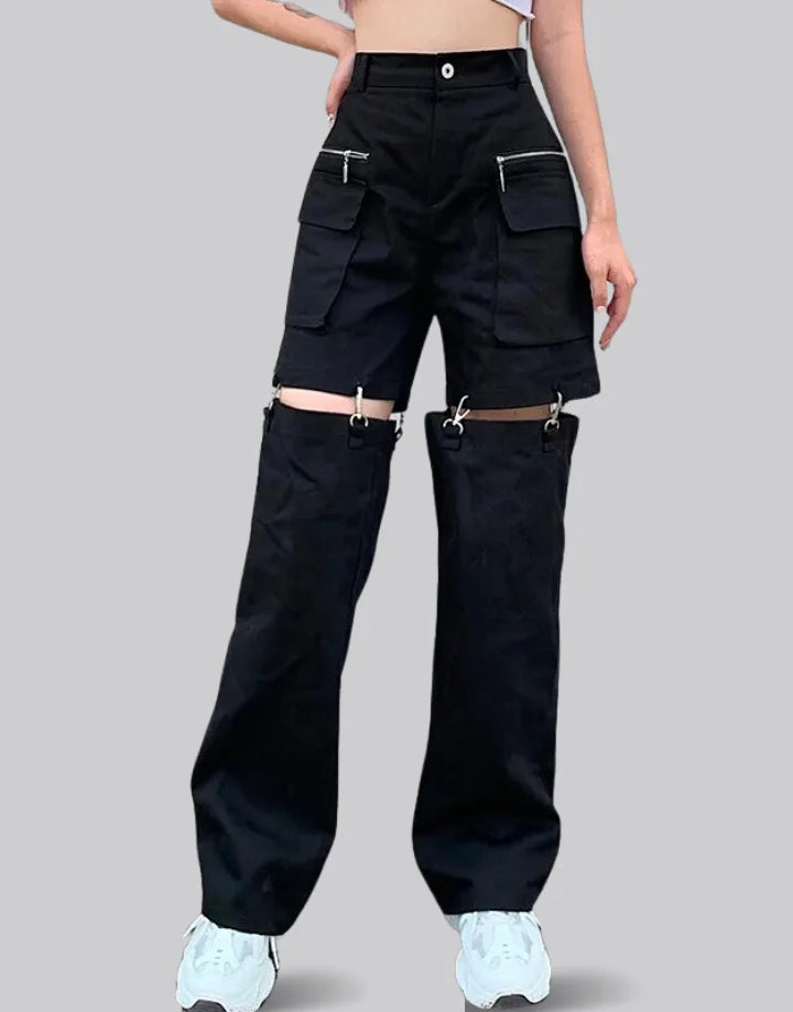 パンツ CONVERTIBLE CARGO PANT BLACK M Functional Multi-Pockets Convertible Cargo Pants – Techwear