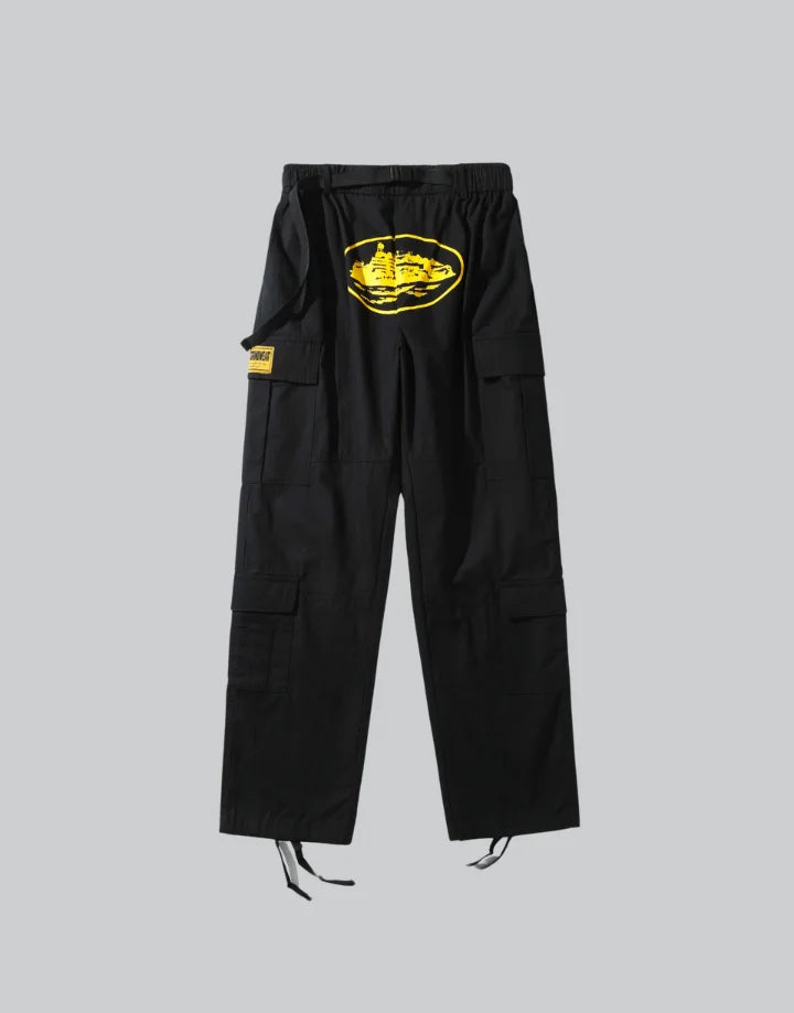 Orders black and yellow cargo pants