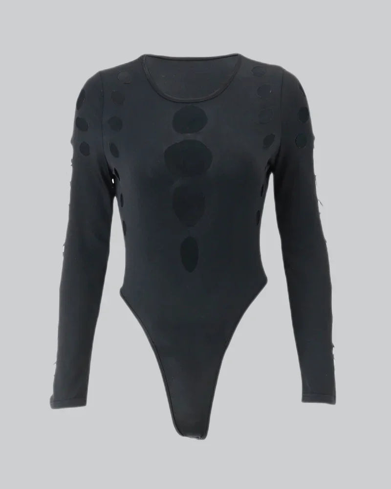 Cut Out Long Sleeve Bodysuit Techwear