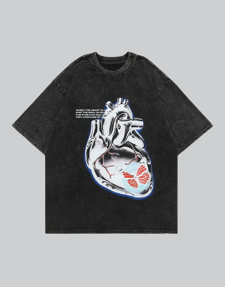 Grey Chrome Heart t-shirt | Techwear Grey Chrome Heart t-shirt | Techwear