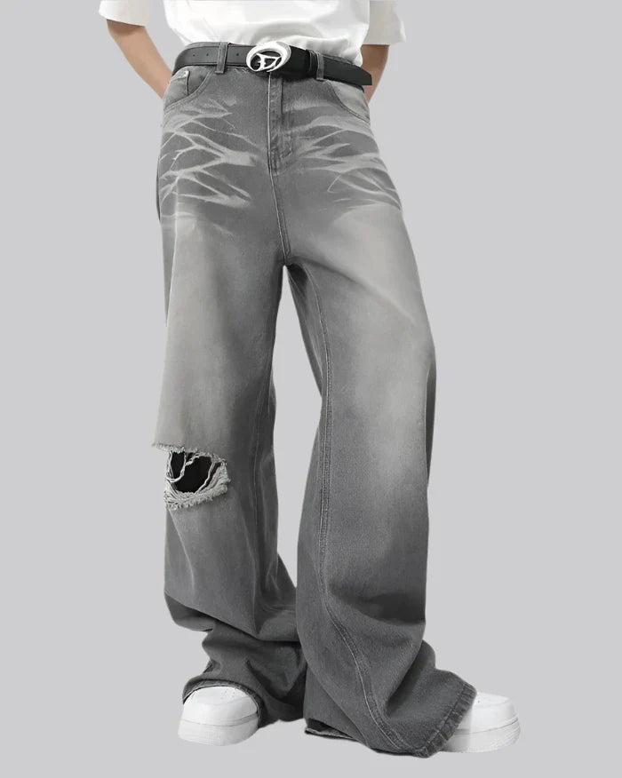 Grey Y2K Jeans | Techwear