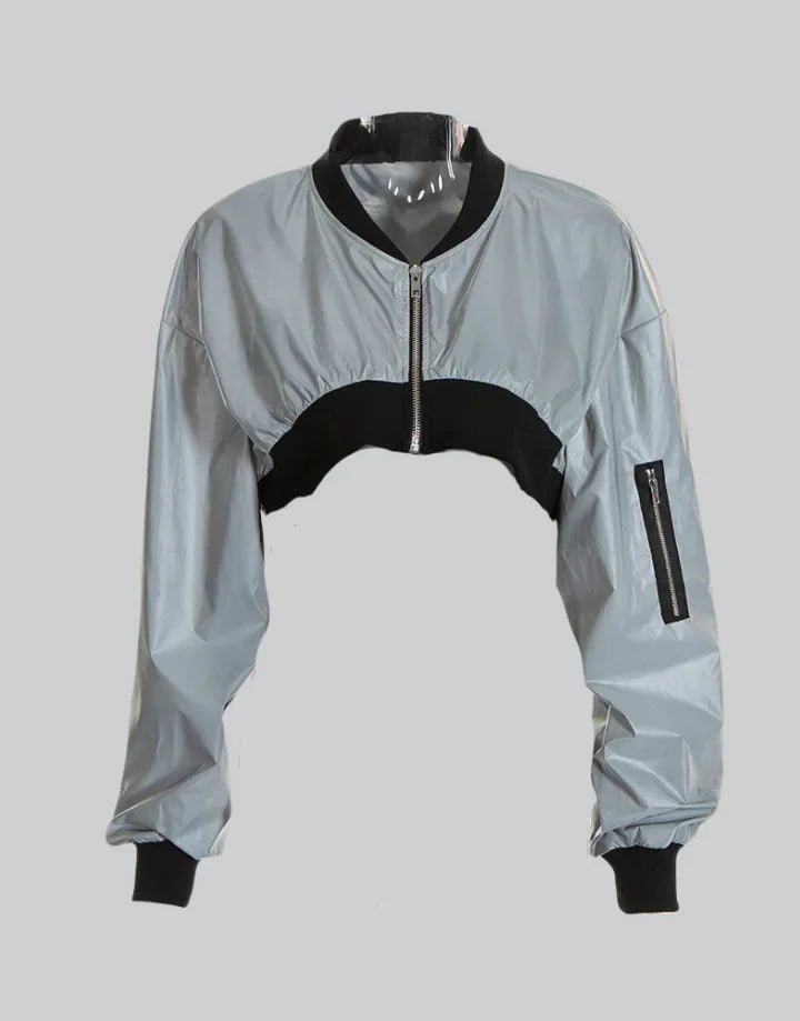 Cropped reflective jacket best sale