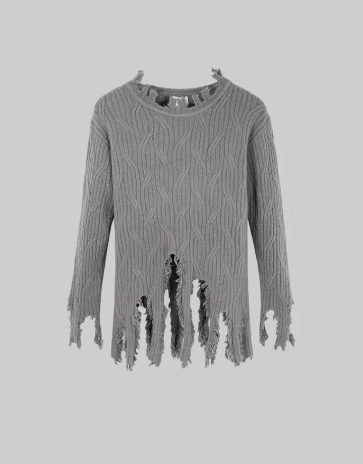 Distressed frayed sweater best sale