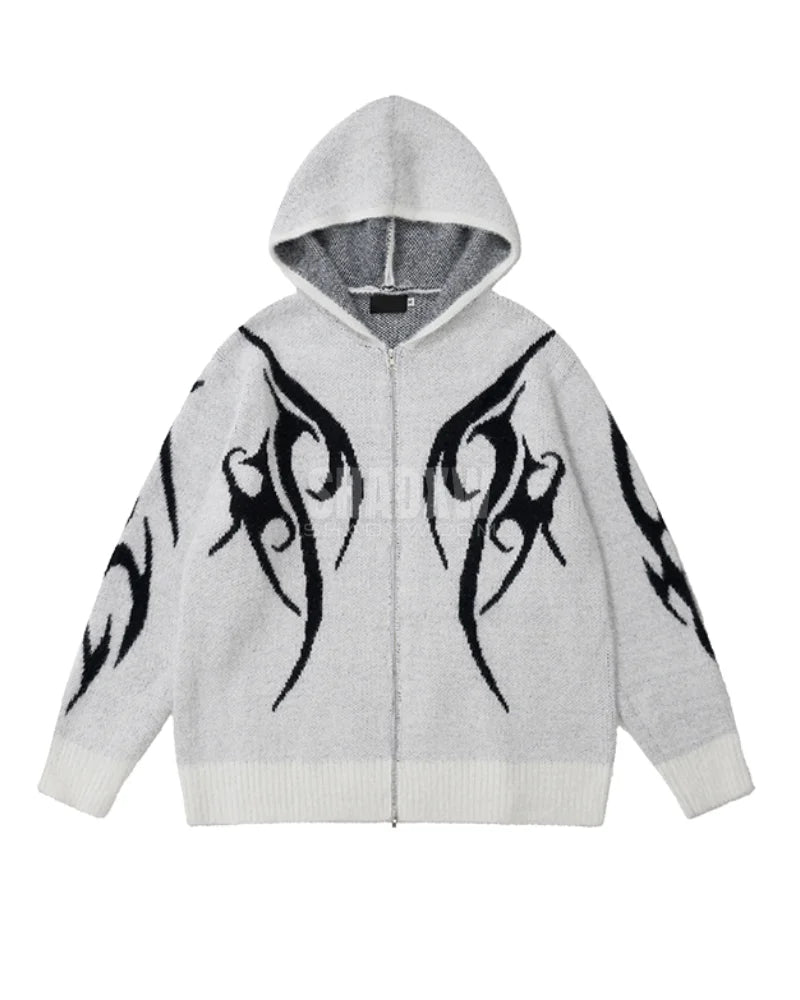 zip up sweater,sweater jacket,black sweater,black cardigan sweater,cardigan sweater,crew neck sweater,pullover sweater,mens,mens knit sweater,techwear sweater,techwear,tech wear,affordable techwear,techwear fashion,futuristic clothing,cyberpunk clothes,cyber fashion,cyberpunk aesthetic,cyberpunk