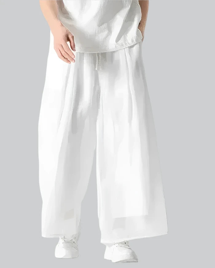 パンツ NOT CONVENTIONAL hakama pant white White Hakama Pants | Techwear