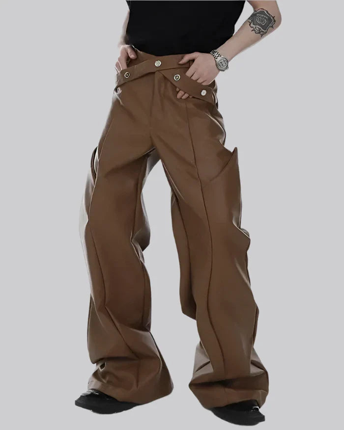 Y2K Pants PU Leather | Techwear