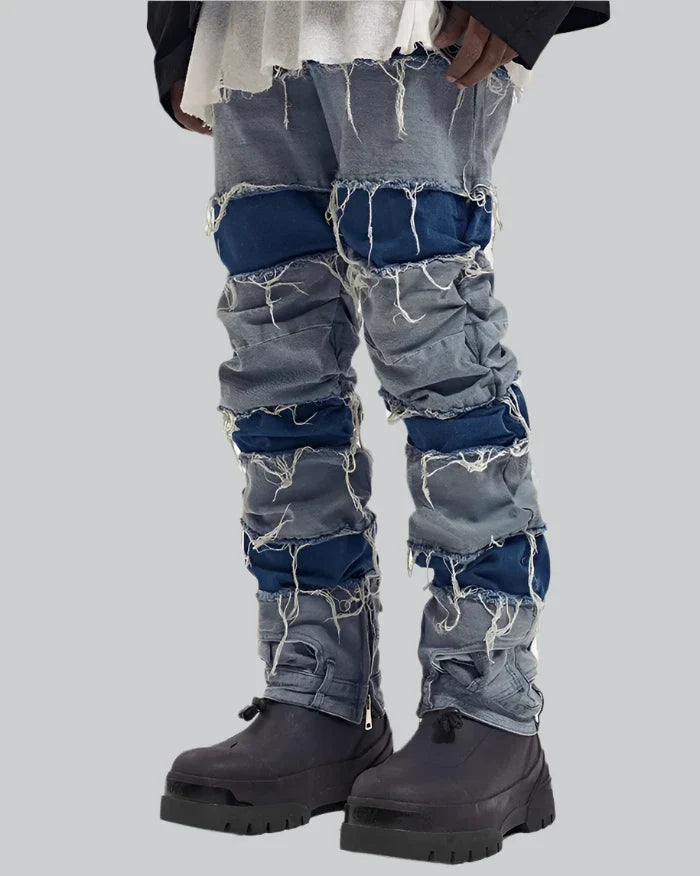Y2K Ripped Denim Jeans | Techwear