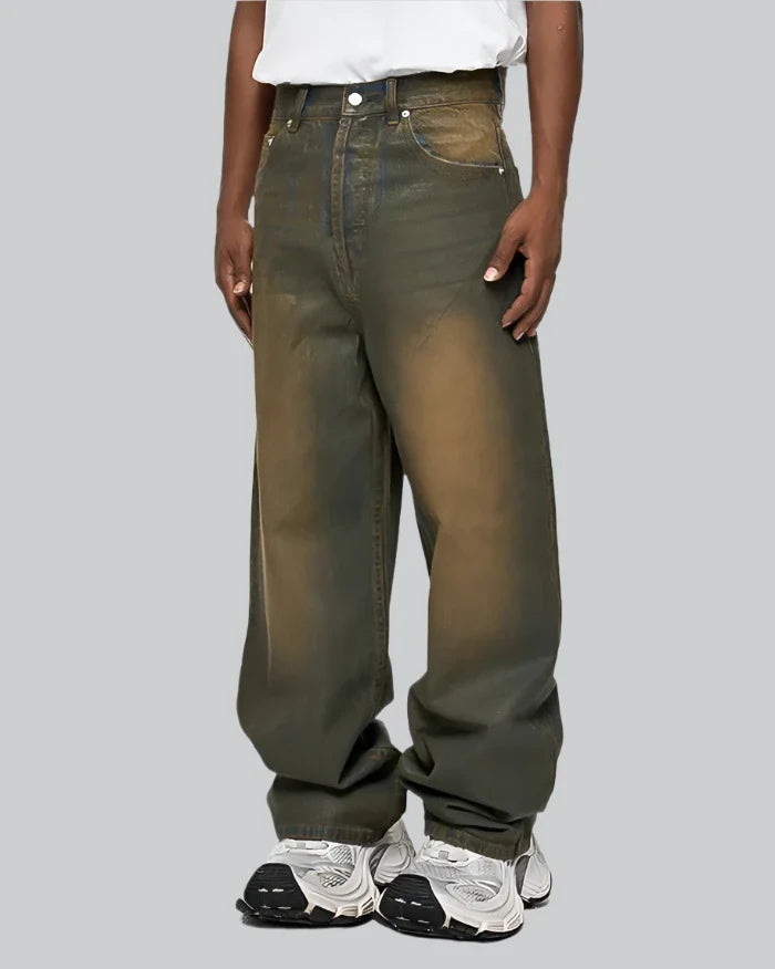 Y2K Wax Coated Jeans | Techwear