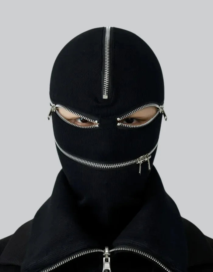 トップス BEEDEN B LOGO BALACLAVA ZIP UP TOPS threadeye-black-zip-up-