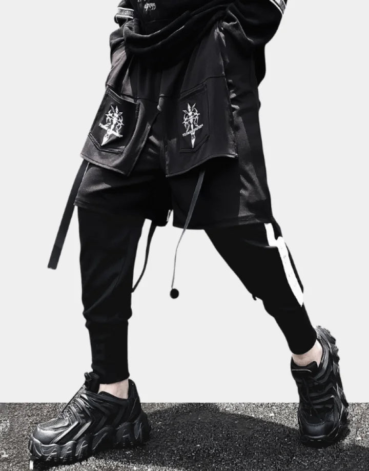CYBER STREET UNISEX SET UP【GRAY x BLACK】 Cyber goth pants | Techwear