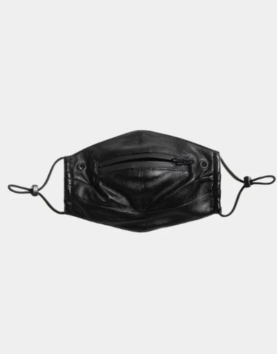 Leather Mask with Zipper Mouth