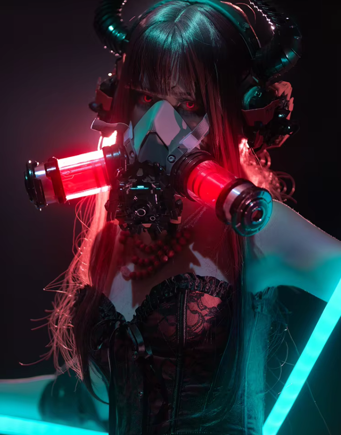 Cyberpunk Gas Mask Tubes