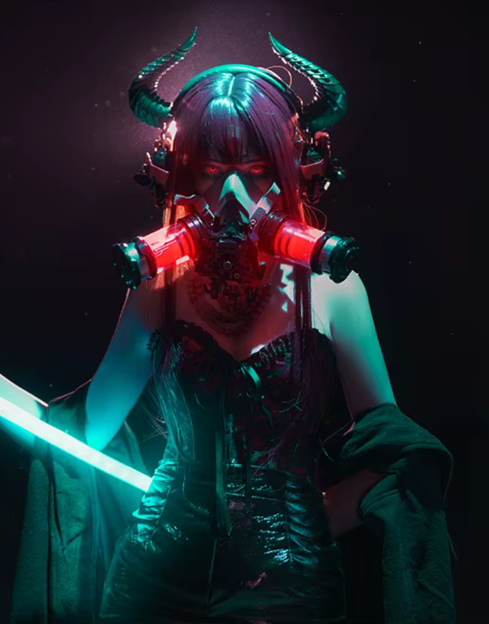 Cyberpunk Gas Mask Tubes