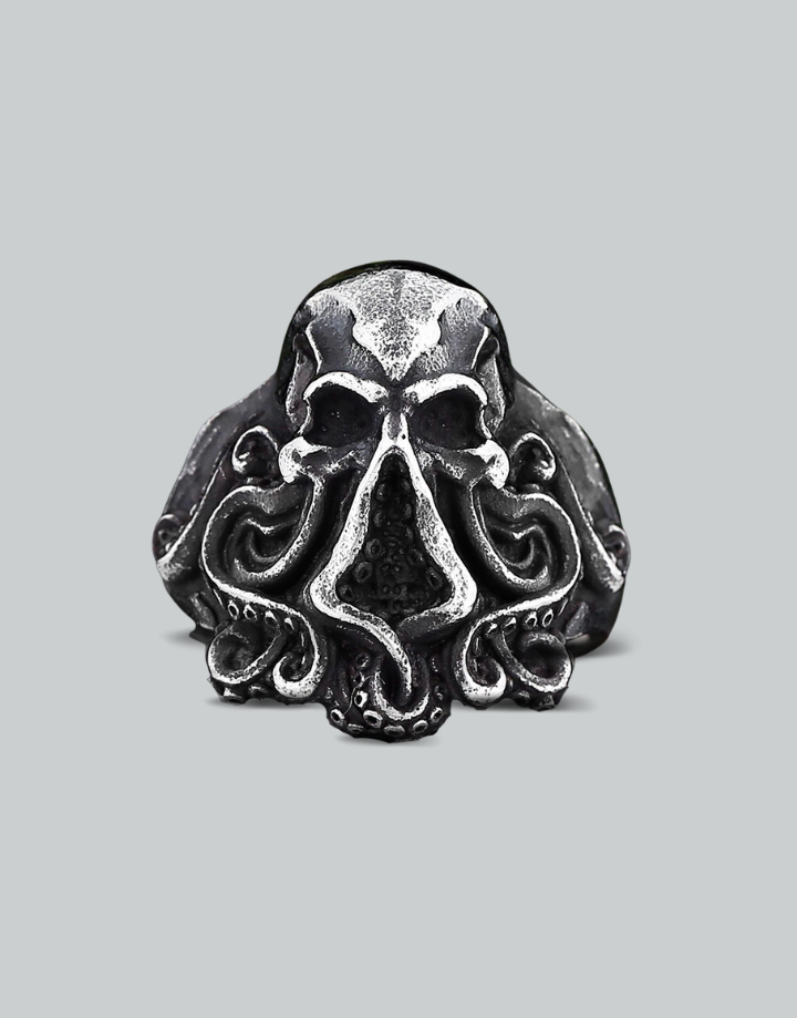 Oktopus-Totenkopf-Ring