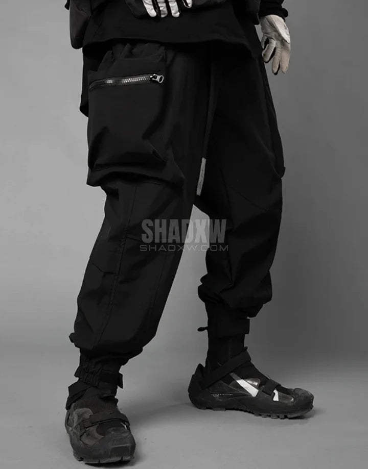 Black baggy joggers Techwear