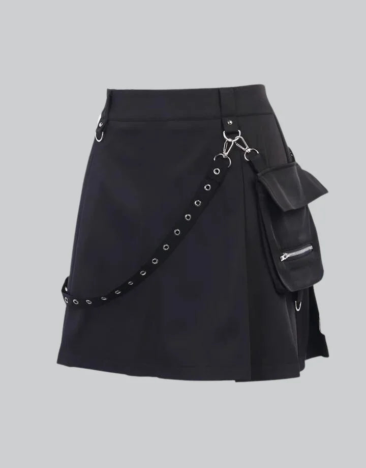 Black Cargo Skirt