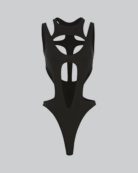 Black Cut Out Bodysuit | Techwear