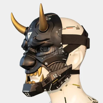 Black Cyberpunk oni mask