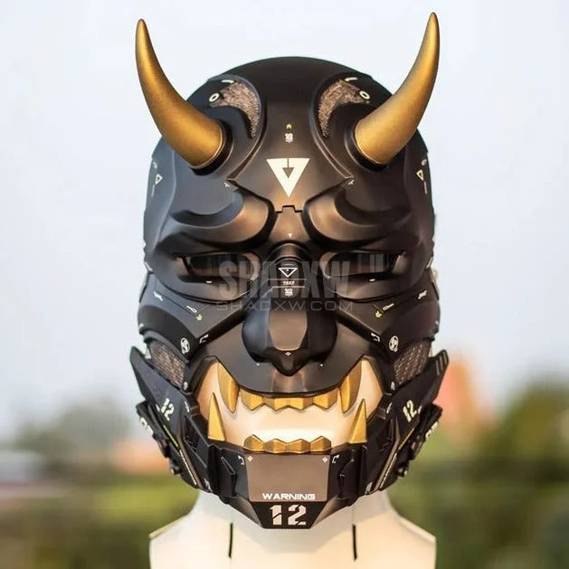 Black Cyberpunk oni mask