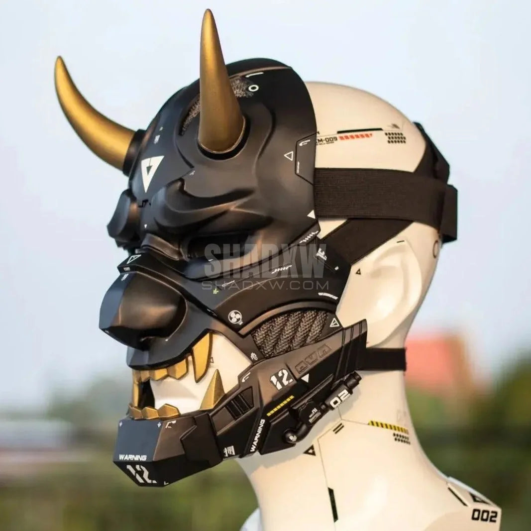 Black Cyberpunk oni mask