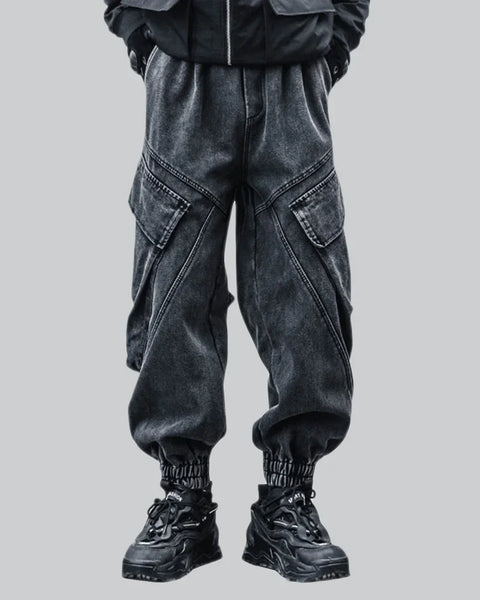 [teket] / ☆ 24FW Weekend Cargo Jeans / Black/ UNISEX black-denim-cargo-pants-
