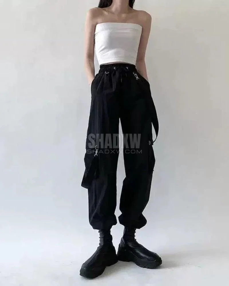 Black Pants With Straps