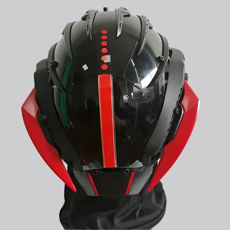 Black Red Cyberpunk Helmet