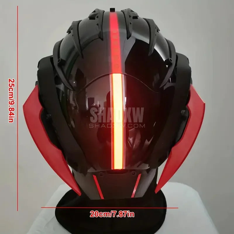 Black Red Cyberpunk Helmet