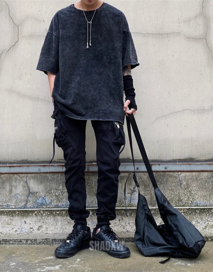 Black Washed Oversized T Shirt