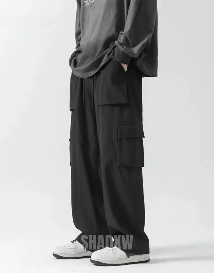 Black Wide Leg Cargo Pants