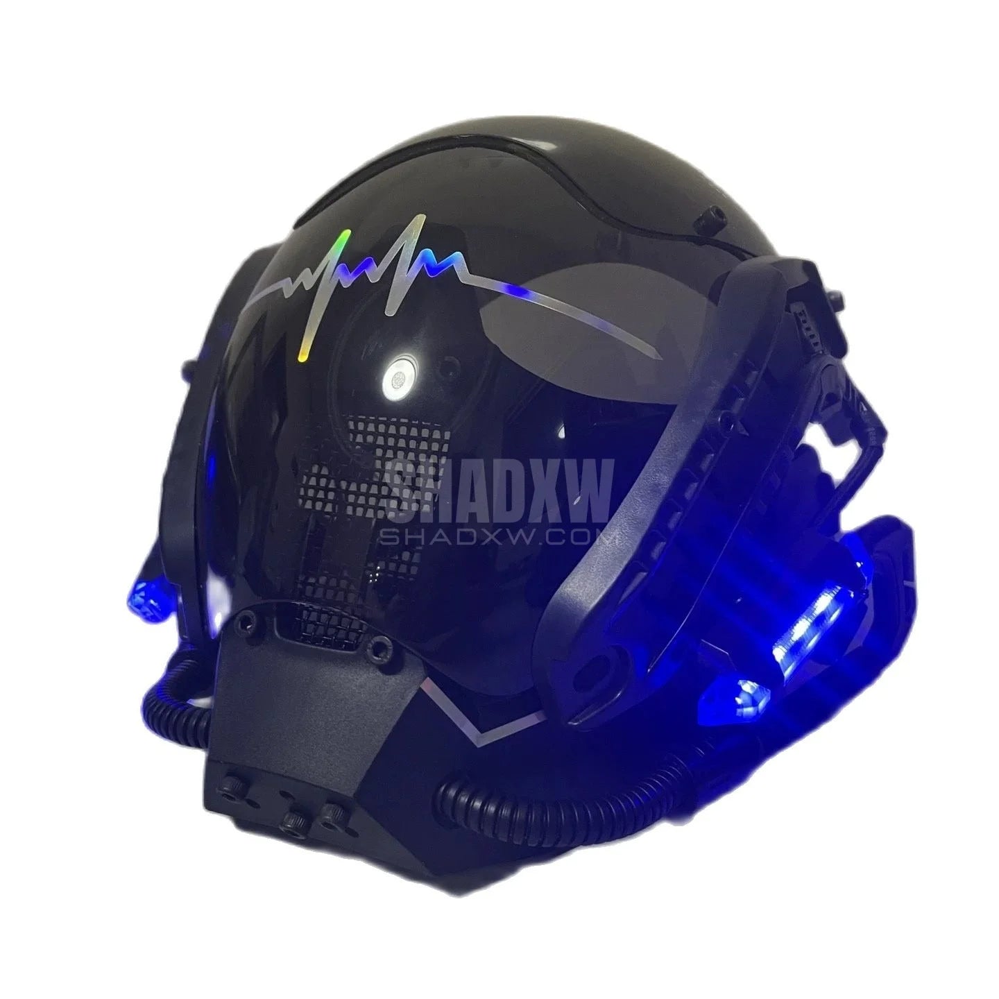 Blue LED Cyberpunk Helmet