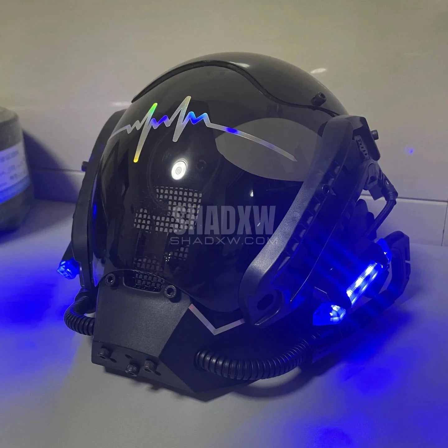 Blue LED Cyberpunk Helmet