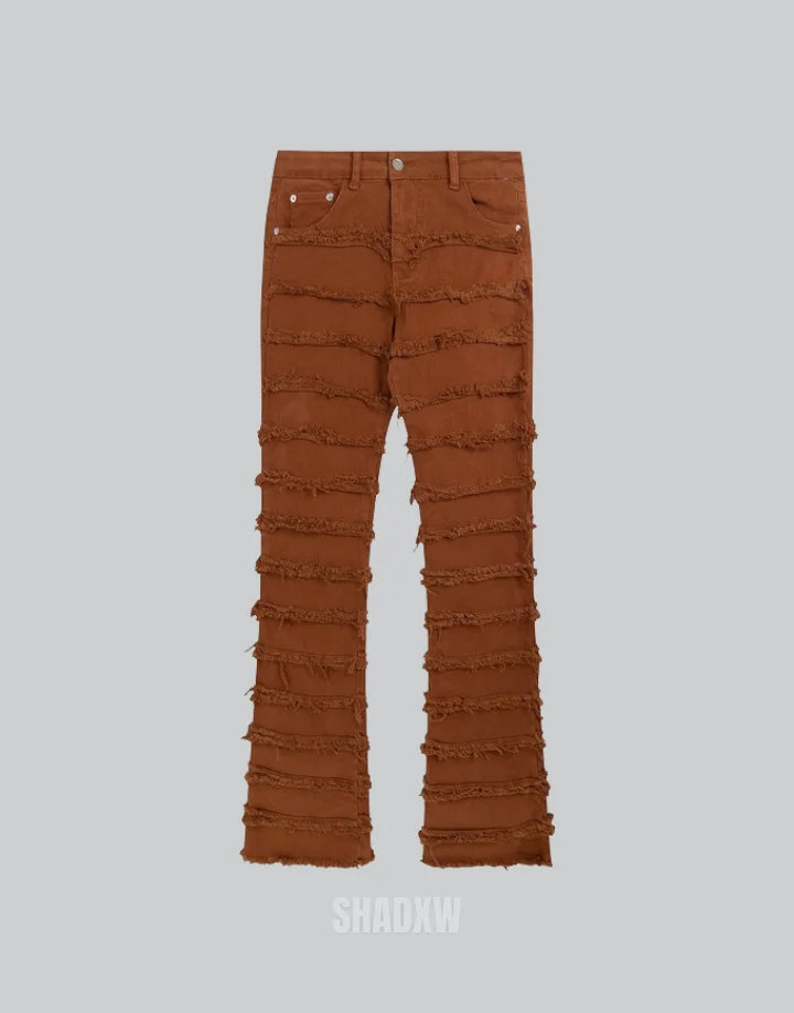 Red Stacked Jeans Mens