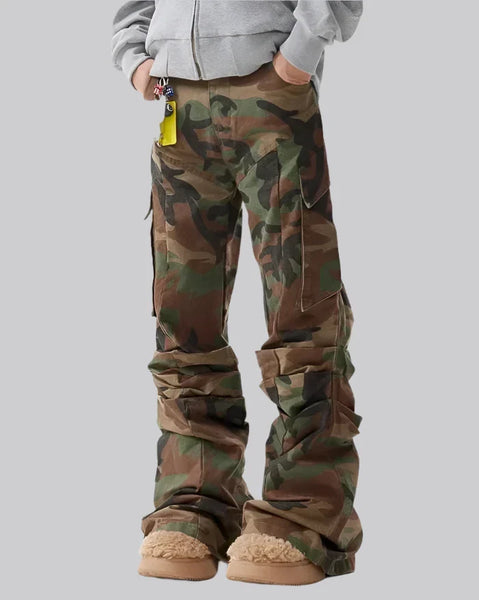 studs camouflage parachute pants Y2K 平成 Camo Cargo Pants Y2K | Techwear