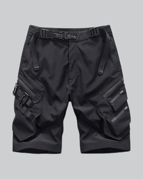 KINDAME★Western Cargo Belt Shorts Access Men's Washed Cargo Shorts with Belt (Light Grey, 30