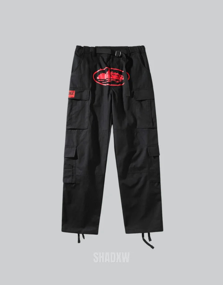 Corteiz Cargo Pants red