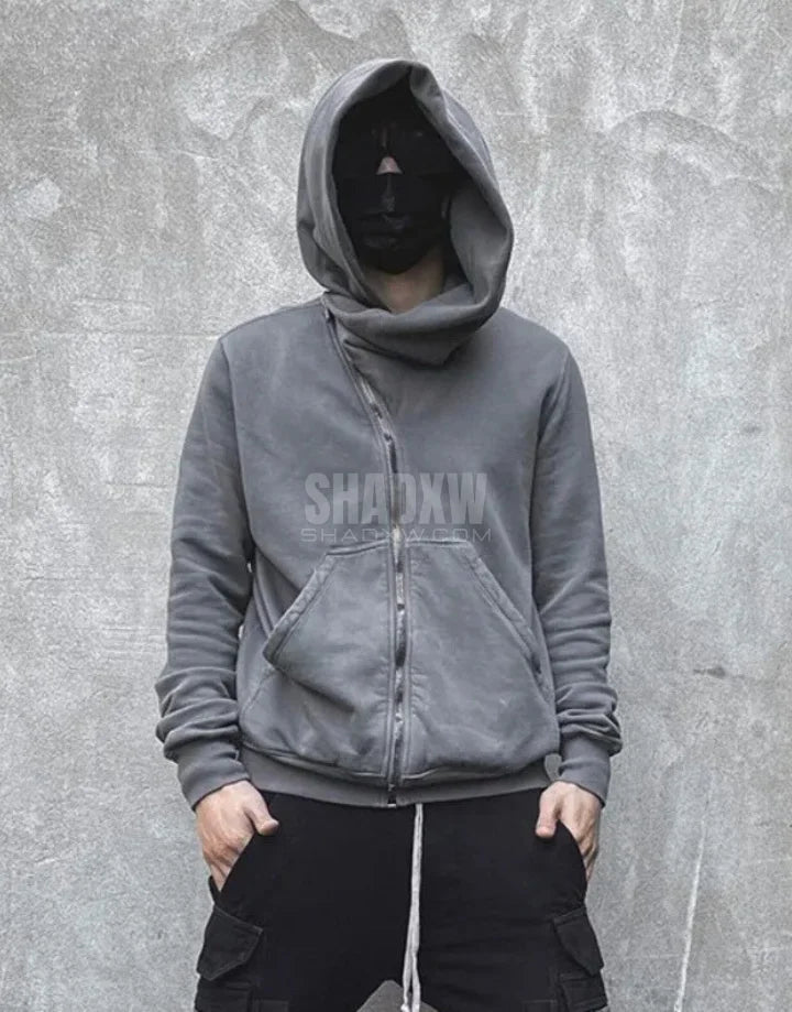 Tech Wear Cyberpunk Grey Hoodie