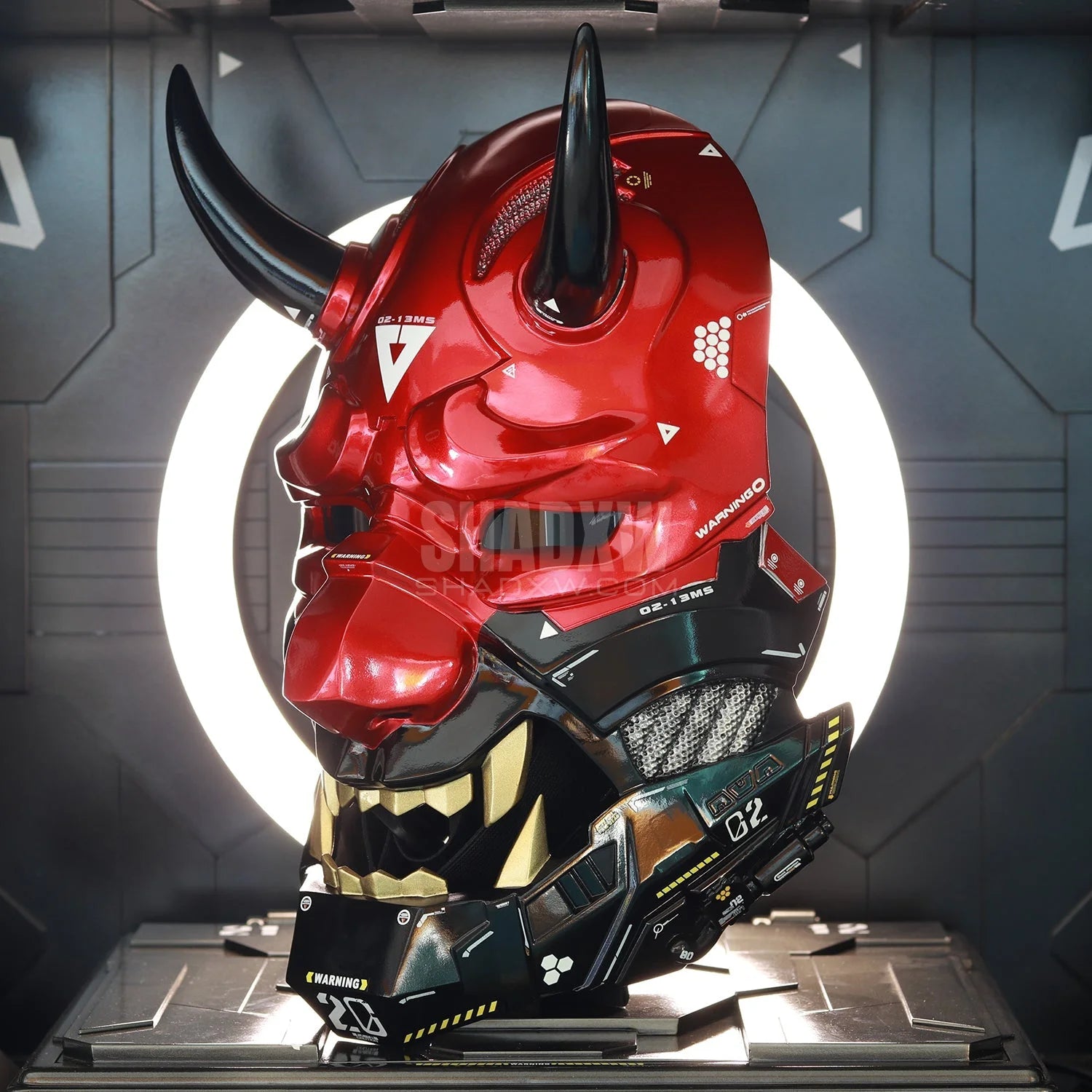 Cyberpunk oni mask Red