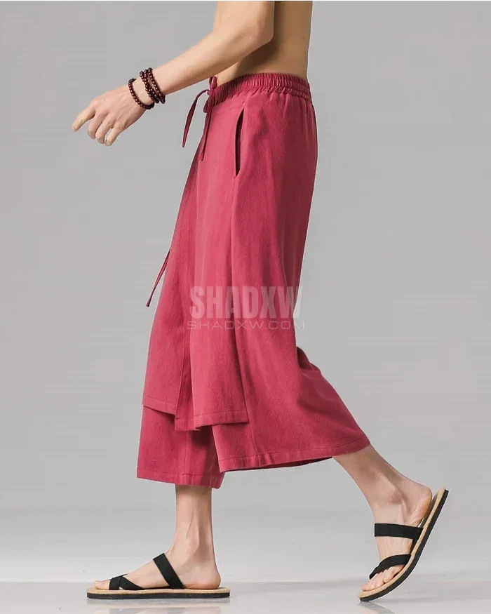 Double Layered Hakama Pants Men