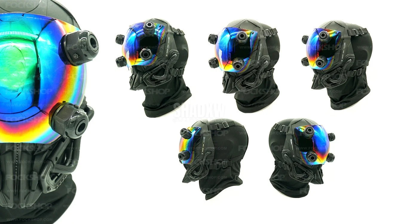 Rainbow Visor Cyberpunk Helmet