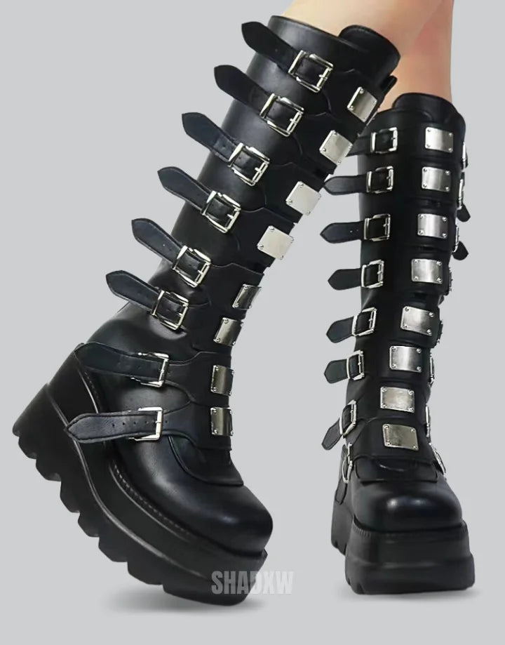 Goth Buckle Boots