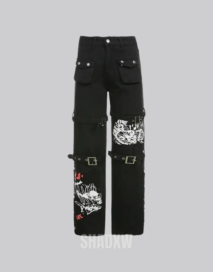 Goth Cargo Pants Womens