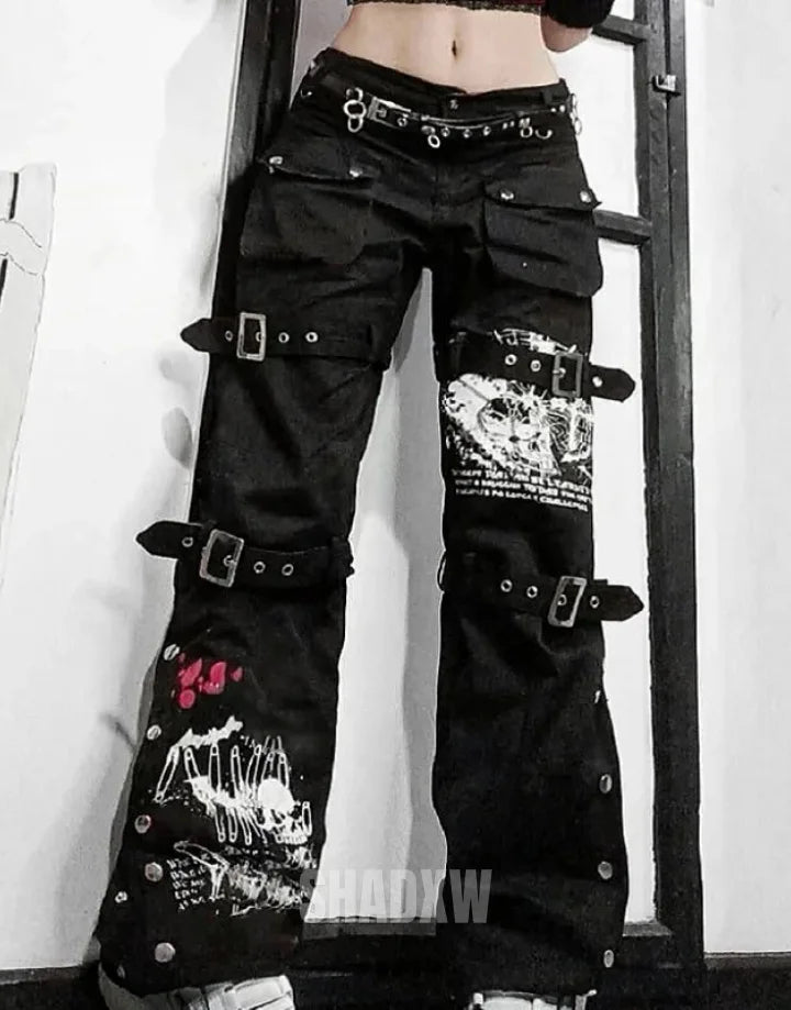 Goth Cargo Pants Womens