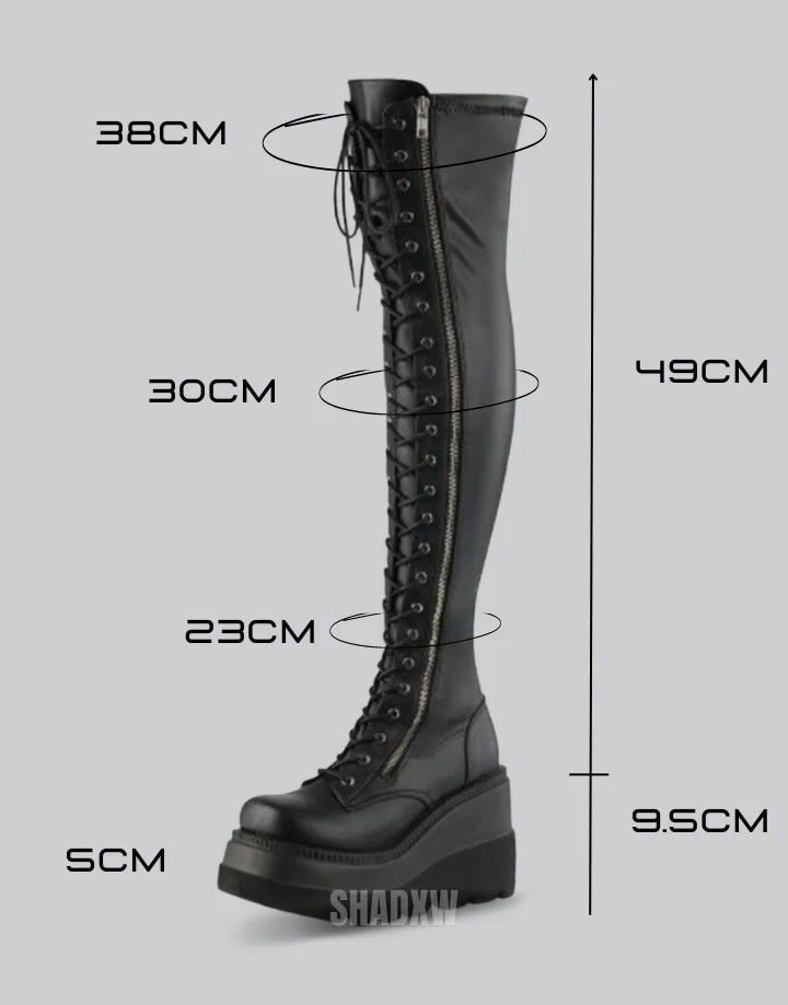 Goth Knee High Platform Boots