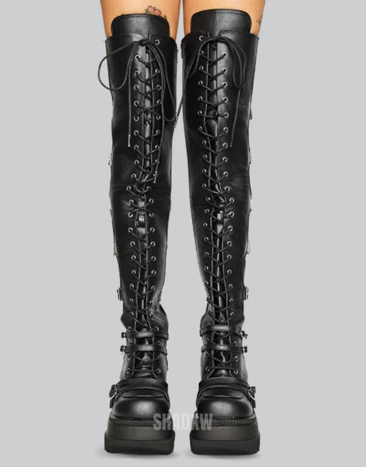 Goth Knee High Platform Boots