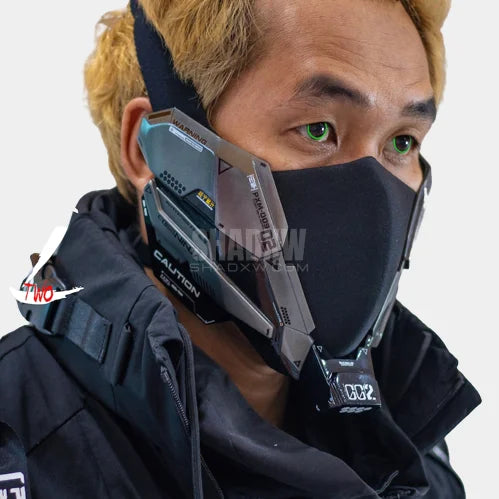 Gray Cyberpunk Mask Ninja