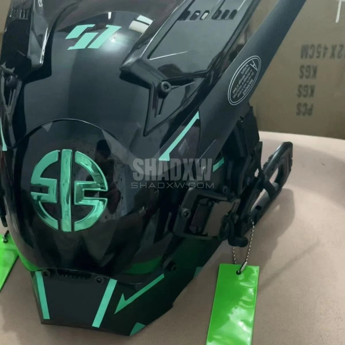 Green Led Cyberpunk Helmet