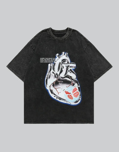 Grey Chrome Heart t-shirt