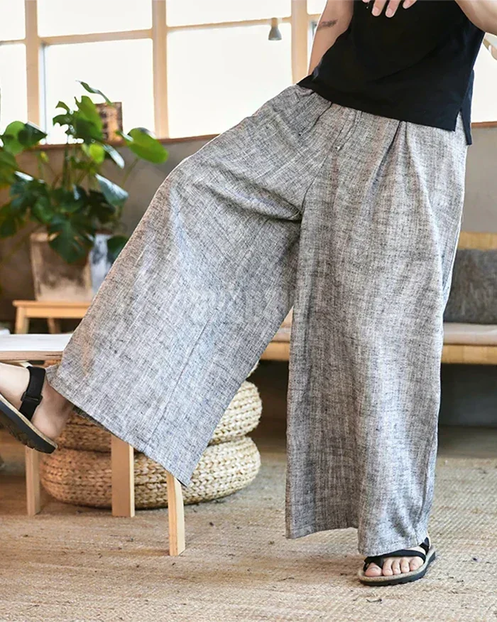 Grey Hakama Pants Linen